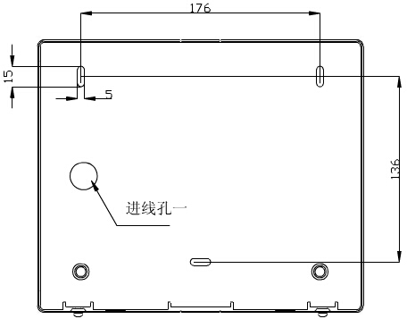 轉(zhuǎn)換開關(guān)采用壁掛式安裝，安裝孔位置和安裝孔距